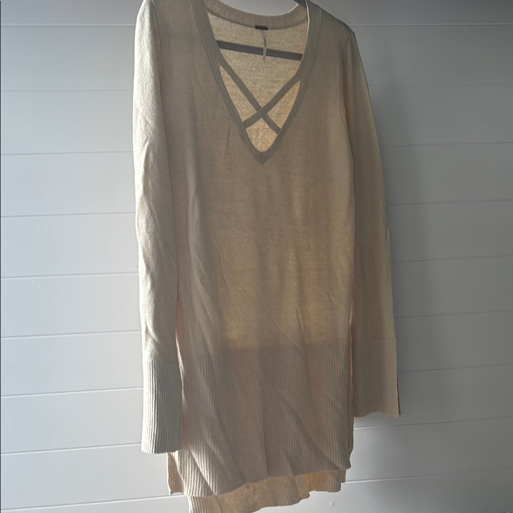 V-Neck Cream Women's Top